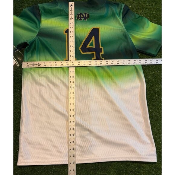 Notre Dame Fighting Irish jersey mens medium green baseball under armour 37 - Picture 11 of 12